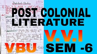 Postcolonial Literature 2022 vbu sem6fullnotes [upl. by Decca241]