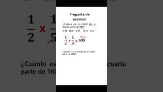 Desafío matemático  Calcula la Mitad de la Quinta Parte de 500 Fácilmente maths preguntadeldia [upl. by Wichman]