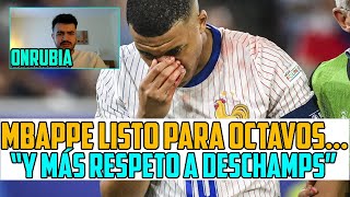 MBAPPE TIENE ROTA LA NARIZ PERO PODRÁ JUGAR MÍNIMO EN OCTAVOS Y ONRU RECLAMA RESPETO PARA DESCHAMPS [upl. by Nirrep]