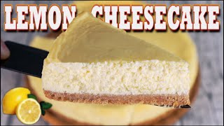 Lemon Baked Cheesecake Recipe With Mascarpone amp Cream Cheese 🍋 [upl. by Einyaj]