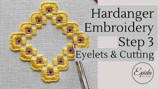 Hardanger Embroidery Tutorial part 3  Eyelets amp Cutting [upl. by Senzer]