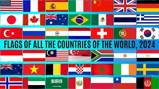 Flags Of All The Countries Of The World 2024  Updated Collection  Quizs World [upl. by Alek375]