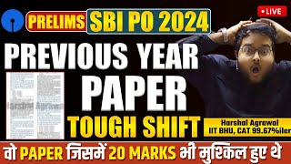 SBI PO 2024 Previous Year Paper Quant  Tough Shift Paper SBI PO Pre 2024  परिणाम Batch Harshal Sir [upl. by Gridley]