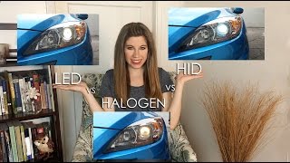 LED vs HID XENON vs HALOGEN  HEADLIGHTS COMPARED [upl. by Lhadnek]