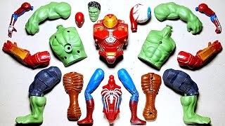 ASSEMBLE TOYS SUPERHEROES  Spiderman Hulk Smash Spiderman And Sirenhead  MARVEL AVENGERS [upl. by Adnerak962]