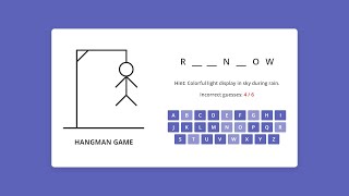 Build A Hangman Game in HTML CSS and JavaScript  Hangman Game in HTML CSS and JavaScript [upl. by Dnartreb]