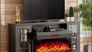 AMERLIFE 75in 3Sided Glass Fireplace TV Stand on Amazon [upl. by Aihsenek]