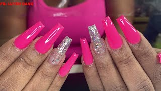 Acrylic Full Set With Gel Polish  Nails Art [upl. by Bolen]