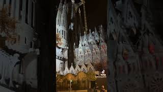 Sagrada Familia beautiful view at night😍 travel barcelona sagradafamília night view earth [upl. by Strickler283]