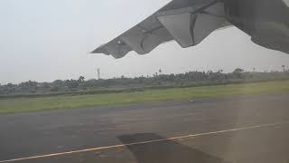 Trujet flight takeoff from Vijayawada Gannavaram Airport  ATR72 [upl. by Aimahs]