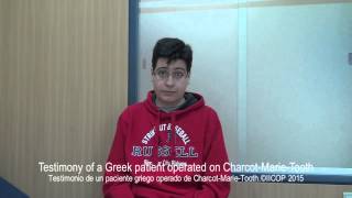 TESTIMONY OF A GREEK PATIENT OPERATED ON BOTH FEET WITH CHARCOT MARIE TOOTH [upl. by Silevi975]