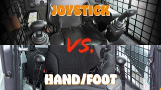 Bobcat Skid Steer Joystick Vs HandFoot Controls [upl. by Adiaj517]