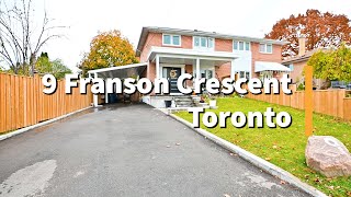 Virtual Tour 9 Franson Crescent Toronto [upl. by Bonnibelle485]