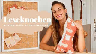 DIY  Leseknochen mit kostenlosem Schnittmuster nähen  Nackenrolle Nackenhörnchen Nackenkissen [upl. by Wilde369]