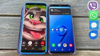 IncomingOutgoing Call WhatsAppViberTelegramSignal Samsung Galaxy S8 vs S9 [upl. by Noevad]