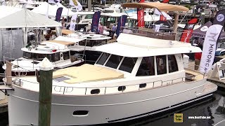 2019 Minorca Islander 42 Motor Yacht  Deck and Interior Walkaround  2018 Fort Lauderdale Boat Show [upl. by Higgs]