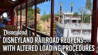 Disneyland Railroad Reopens with Altered Loading Procedures [upl. by Bucher]