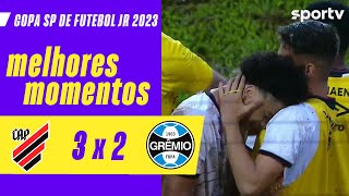 ATHLETICOPR 3 X 2 GRÊMIO  MELHORES MOMENTOS  COPA SÃO PAULO DE FUTEBOL JÚNIOR 2023  sportv [upl. by Analaj]