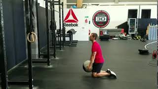 Kneeling medball throw to wall [upl. by Nyladnewg]