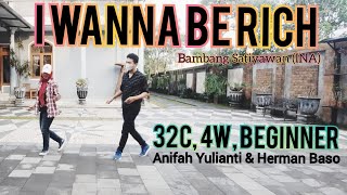 I Wanna Be Rich Line Dance  Choreo by Bambang Satiyawan INA  Beginner 2021 [upl. by Wyn]