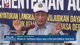 MENAG RI  KEMENAG HARUS JAGA CITRA DAN KINERJA YANG BAIK [upl. by Shu]