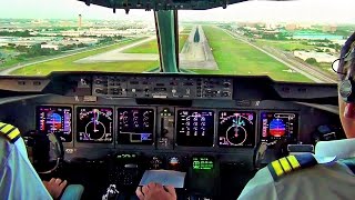 MD11 COCKPIT VIEW  Landing MIAMI  Martinair Cargo [upl. by Atihcnoc]