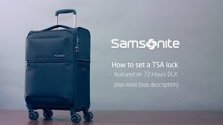 Samsonite 72 Hours DLX  How to set the TSA lock code [upl. by Emelun434]