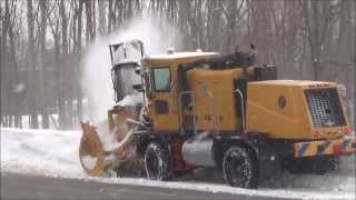 Worlds Largest Snow Blower Cuts Through Snowdrift [upl. by Oniliuqnart]