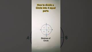 how to divide a circle into 4 equal parts  Circle division method easyconstructionshortsviral [upl. by Britney]