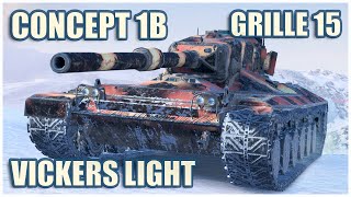 Concept 1B Vickers Light 105 amp Grille 15 • WoT Blitz Gameplay [upl. by Tteltrab769]