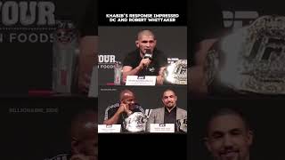 Khabibs response impressed DC and Robert Whittaker [upl. by Pitt]