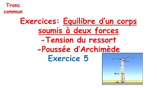 Exercice 5  Correction Equilibre dun corps soumis à deux forces [upl. by Nerte]