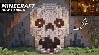 Minecraft How to Build a Skull Mountain Base  Mansion Interior  Survival House Tutorial [upl. by Marzi358]