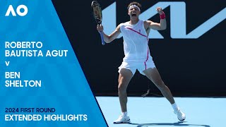 Roberto Bautista Agut v Ben Shelton Extended Highlights  Australian Open 2024 First Round [upl. by Elkraps]