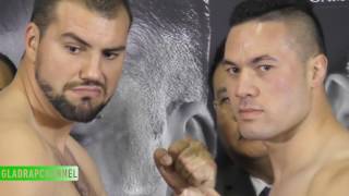 Weigh in Joseph Parker NZ v Razvan Cojanu ROM [upl. by Elleved303]