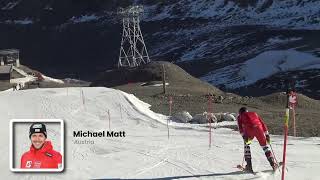 Flat start slalom Kaunertal  WC athletes Manuel Feller Michael Matt Johannes Strolz AUSTRIA [upl. by Sixla669]