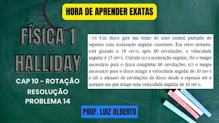 14 Um disco gira em torno do eixo central partindo do repouso com aceleração angular constante [upl. by Sardella]