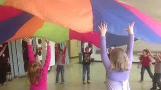 2nd Grade Parachute Fun Activities UMS PE [upl. by Aikcir]