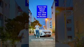 Verna 16 Diesel 2019 Tax 2029 verna rahulxstreme preownedcars secondhandcars ytshorts [upl. by Holtz]