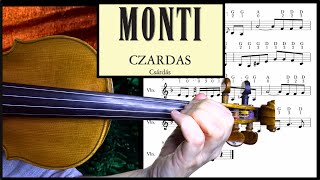 Monti Czardas  CLOSE UP  Largo Bars 1  9  Violin Sheet Music  Piano Accomp [upl. by Yrahcaz296]