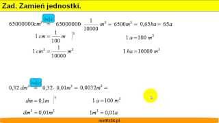 Zamiana jednostek Centymetry kwadratowe na hektary i ary  Matfiz24pl [upl. by Groot601]