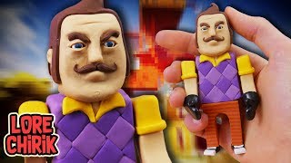 HELLO NEIGHBOR  MINECRAFT Polymer Clay FUSION ART CHALLENGE [upl. by Trisa]