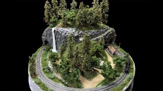 Micro N Scale 23quot Diameter Model Railroad Scene [upl. by Eluk]