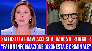 SALLUSTI PERDE IL CONTROLLO E INSULTA LA BERLINGUER CHE REAGISCE E LO CENSURA IN DIRETTA [upl. by Anitsim910]