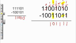 Binary Subtraction Tutorial [upl. by Erlene191]