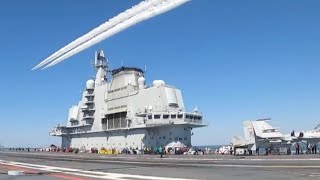 Chinese aircraft carrier Liaoning celebrates Chinas National Day [upl. by Odanref892]