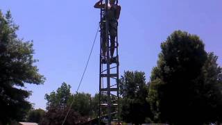 Climbing a ladder to put a new rope on our flagpole [upl. by Spiegel]