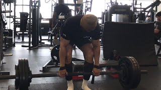 365lb Axle Bar Deadlift for 3 reps [upl. by Elia]