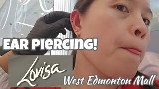 🇨🇦 EAR PIERCING  Lovisa in West Edmonton Mall [upl. by Ahsar]