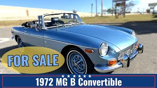 1972 MG B Convertible  FOR SALE  usa mg convertible [upl. by Aenat]